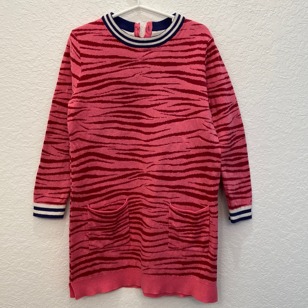 Mini boden zebra striped sweater dress